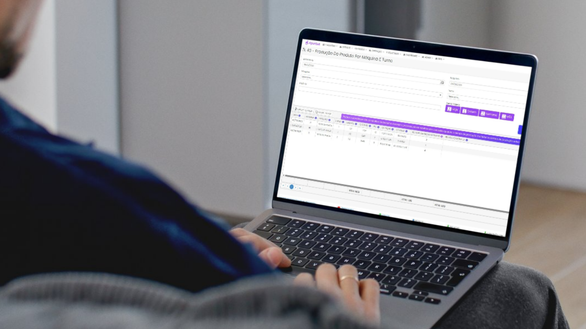 Relatório por Máquina e Turno